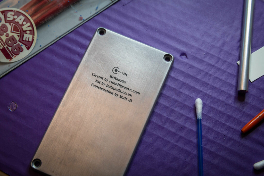 Guitar pedal kit base decal