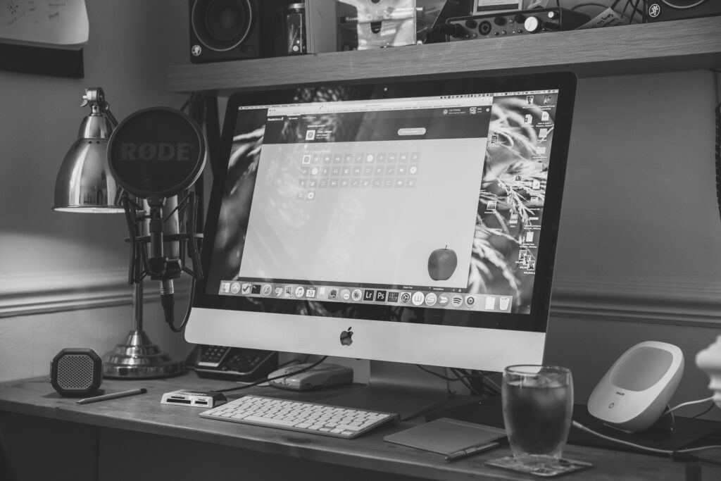 iMac running Rosetta Stone language learning course